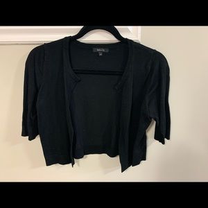 Black mini sweater crop cardigan